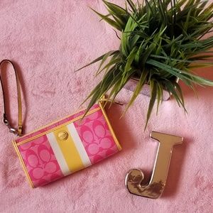 Coach Signature Leather Wristlet/Wallet